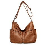 Soft Leather Handbags Large Capacity Tote Bags High Female Shoulder Bags