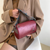 Women's PU Leather Pillow Bag Shoulder Messenger Bags Solid Female Handbags