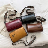 Women's PU Leather Pillow Bag Shoulder Messenger Bags Solid Female Handbags