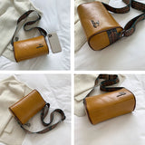 Women's PU Leather Pillow Bag Shoulder Messenger Bags Solid Female Handbags