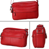 Cow Leather Casual Women Handbags Single Zipper Solid Messenger Bags