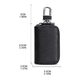 Cow Leather Home Car Keys' Bag Double Pocket Zipper Earth Yellow