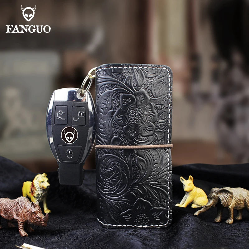 Cow Leather Key Holders Key Wallet Money Organizer Keychain Pouch