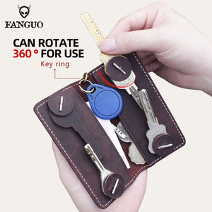 Cow Leather Key Holders Key Wallet Money Organizer Keychain Pouch