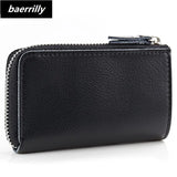 Cow Leather Car Key Bag Wallet 6 Key Rings