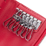 Cow Leather Car Key Bag Wallet 6 Key Rings