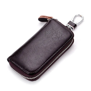 Cow Leather Key Bag Wallet 6 Key Rings