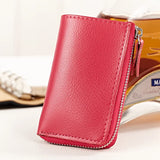 Cow Leather Car Key Bag Wallet 6 Key Rings