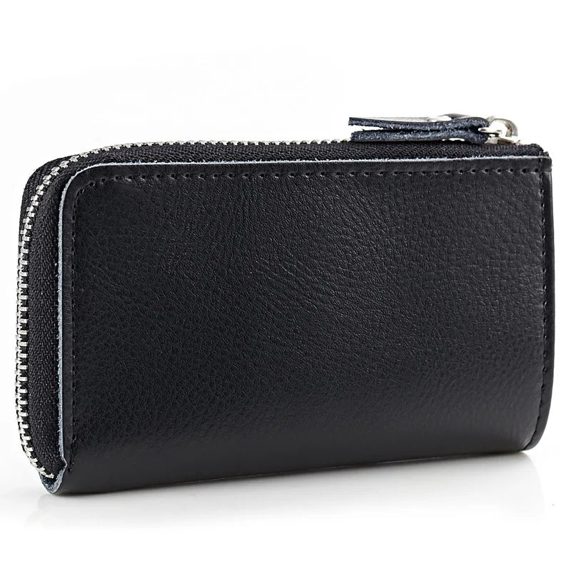 Cow Leather Car Key Bag Wallet 6 Key Rings