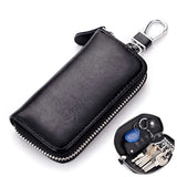Cow Leather Key Bag Wallet 6 Key Rings