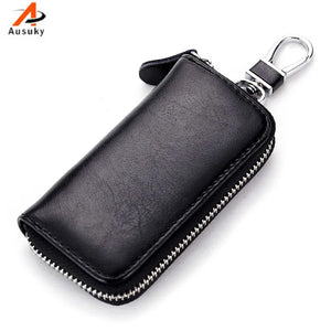 Cow Leather Key Bag Wallet Holder 6 Key Rings