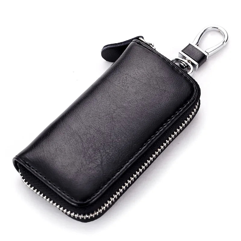 Cow Leather Key Bag Wallet Holder 6 Key Rings