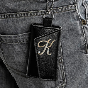 Cow Leather Key Wallet High Buckle Multifunction Key Bag Organizer