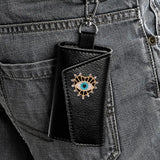 Cow Leather Key Wallet High Buckle Multifunction Key Bag Organizer