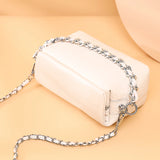 Cowhide Leather Small Bag Chain Strap Shoulder Bag Ladies Crossbody Bag