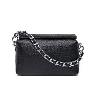 Cowhide Leather Small Bag Chain Strap Shoulder Bag Ladies Crossbody Bag