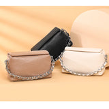 Cowhide Leather Small Bag Chain Strap Shoulder Bag Ladies Crossbody Bag