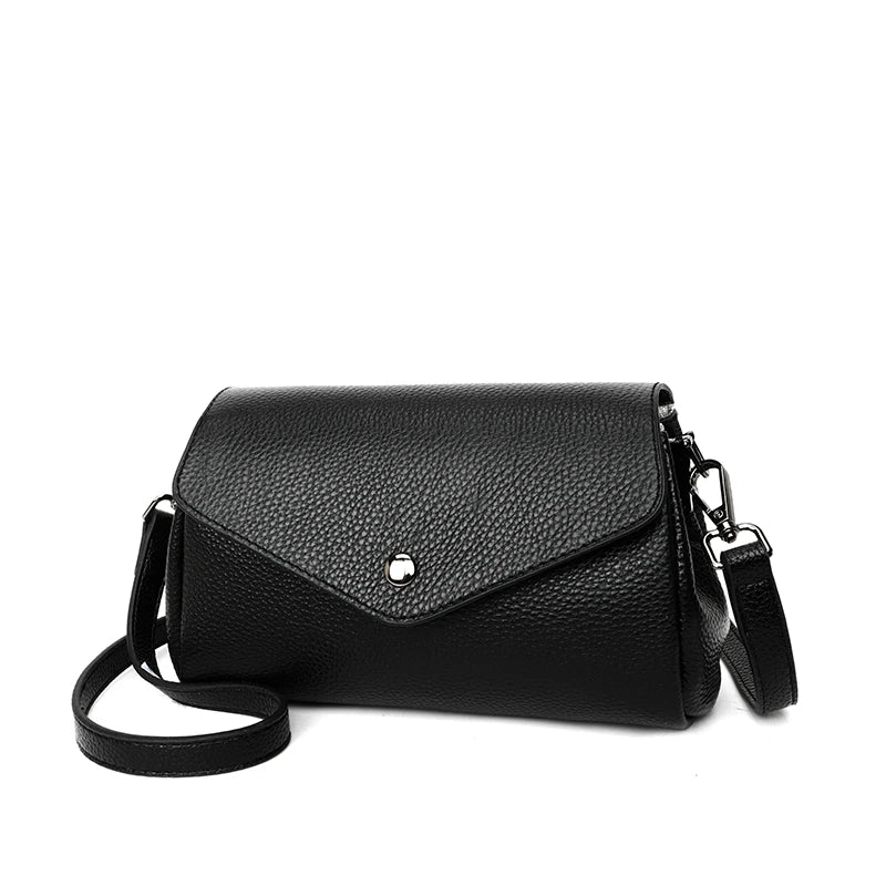 Cowhide Leather Women Small Bag Office Worker Shoulder Bag