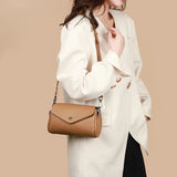 Cowhide Leather Women Small Bag Office Worker Shoulder Bag