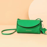 Cowhide Soft Leather Vintage Small Cosmetic Bag Girls Commute Handbags