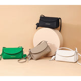 Cowhide Soft Leather Vintage Small Cosmetic Bag Girls Commute Handbags