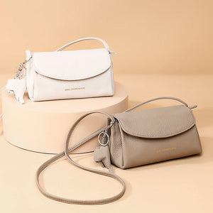 Cowhide Soft Leather Vintage Small Cosmetic Bag Girls Commute Handbags