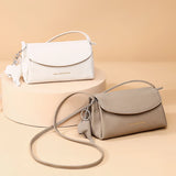 Cowhide Soft Leather Vintage Small Cosmetic Bag Girls Commute Handbags