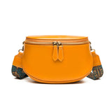 Vintage Leather Shoulder Bag Double Zipper Saddlebag