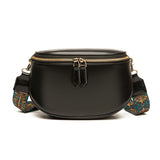 Vintage Leather Shoulder Bag Double Zipper Saddlebag