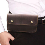 Men's Leather Waist Pack Fanny Pack for Travel
