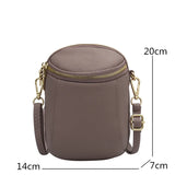 Small Leather Crossbody Bag for Women, 2 Zipper Casual Shoulder Messenger Handba
