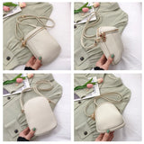Small Leather Crossbody Bag for Women, 2 Zipper Casual Shoulder Messenger Handba