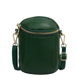 Small Leather Crossbody Bag for Women, 2 Zipper Casual Shoulder Messenger Handba