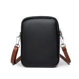 Women's Leather Multi-layer Phone Shoulder Bag