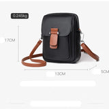 Women's Leather Multi-layer Phone Shoulder Bag