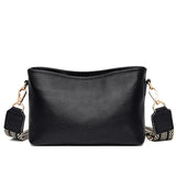 Small Leather Crossbody Bag for Women with Wide Shoulder Strap