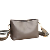 Small Leather Crossbody Bag for Women with Wide Shoulder Strap