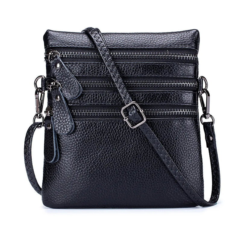Women's Mini Shoulder Bag Multi-zip Pocket Purse and Handbags