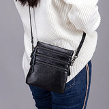 Women's Mini Shoulder Bag Multi-zip Pocket Purse and Handbags