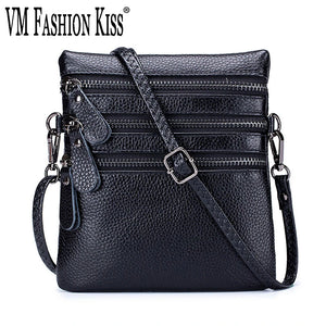 Women's Mini Shoulder Bag Multi-zip Pocket Purse and Handbags