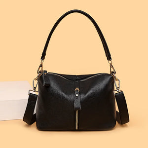Women's Leather Crossbody Tote Bag Natural Cowskin