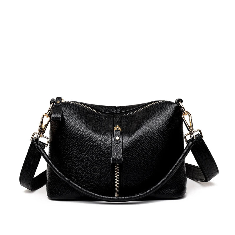 Women's Leather Crossbody Tote Bag Natural Cowskin