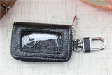 Cowhide Smart Key Holder with Transparent Window