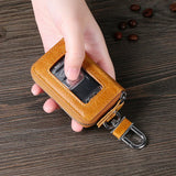 Retro Leather Car Key Case Cover for Men