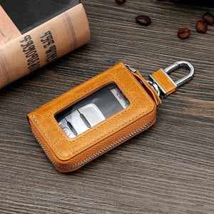 Retro Leather Car Key Case Cover for Men