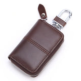 Leather Car Key Case Retro Oil Leather Male Key Holder Organizer