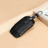 Leather Car Key Cases Men Wallets Key Holder Housekeeper Covers Zipper Bag