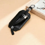 Leather Car Key Cases Men Wallets Key Holder Housekeeper Covers Zipper Bag