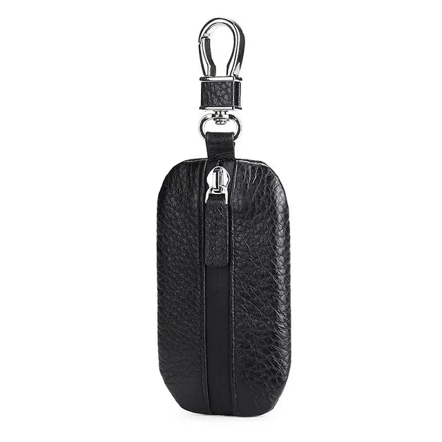 Leather Car Key Cases Men Wallets Key Holder Housekeeper Covers Zipper Bag