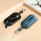 Leather Car Key Cases Men Wallets Key Holder Housekeeper Covers Zipper Bag